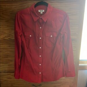 Wrangler Red Button Down Shirt for Women